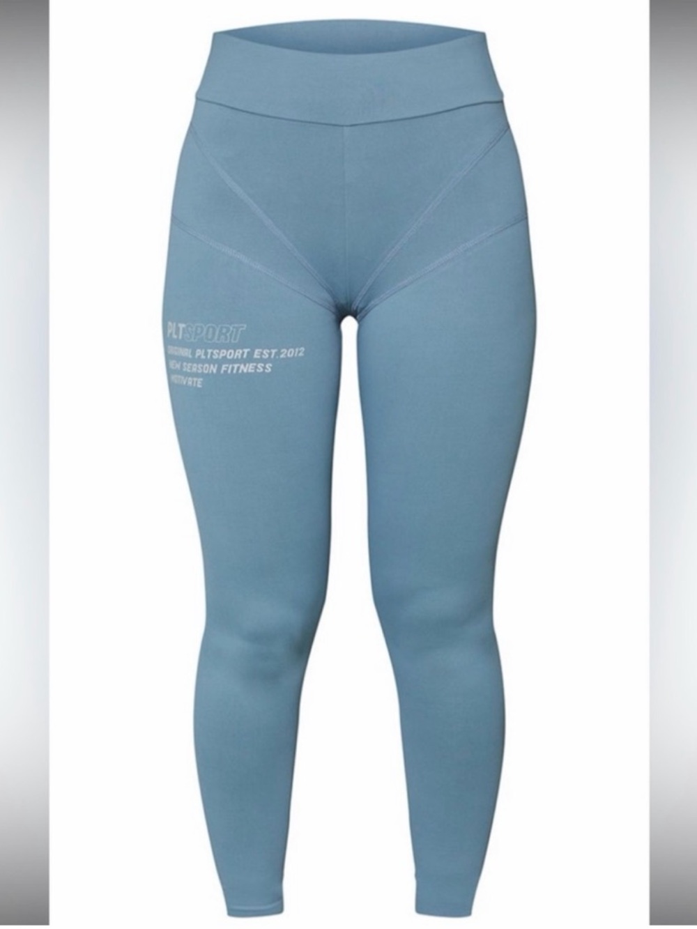 PrettyLittleThing High-Waist Sky Blue Seamless Leggings stitch - Picture 5 of 7
